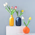 set 3 Cute Vase Matte Ceramic vases of Orange, Modern Boho Vases for Decor small vase,Centerpiece Table Decor japandi