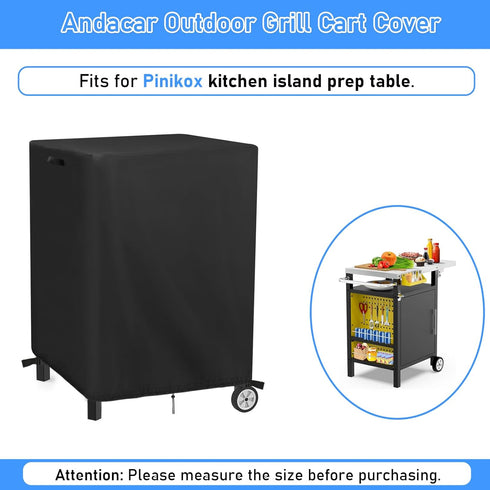 28"L25"W34"H, Outdoor Patio Table Cover for Pinikox Kitchen Island Prep Table, Waterproof Service Cart Covers Rolling