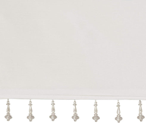 Madison Park Emilia Faux Silk Valance, DIY Twist Tab Top Finish with Beads, Window Curtain for Living Room, 26"L x 50"W