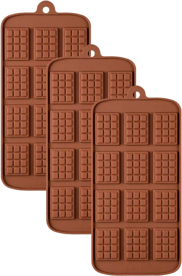 3 Pack Thin Mini Waffle Mold Silicone Tray Mould for DIY Chocolate Party Maker