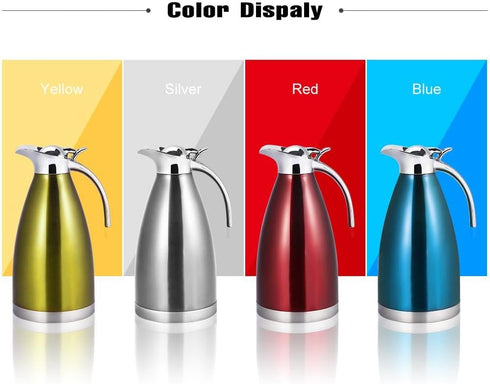 Stainless Steel Coffee Pot, Practical Tea Pot with Comfortable Plastic Handle for Serving Coffee, Tea, Hot Chocolate