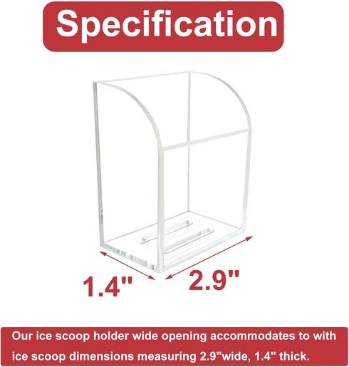 PIAOLGYI Ice Scoop with Holder for Ice Machine, Freezer Scooper Accessory Compatible with Ice Maker