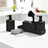 Set Kitchen Soap Dispenser with Sponge Holder for Sink Caddy, Hand Soap and Dish Soap Dispenser with Brush (Black)