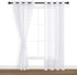 Hiasan White Sheer Curtains, 84 Inches Long with Tiebacks, Lightweight Voile Grommet Window Curtains, Set of 2 Panels