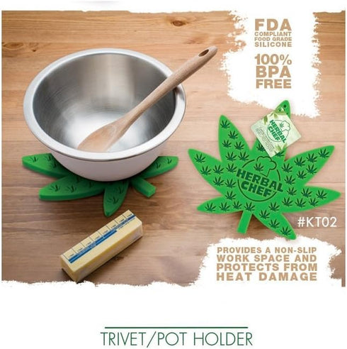Silicone Trivet/Pot Holder, 7" x 8", Green