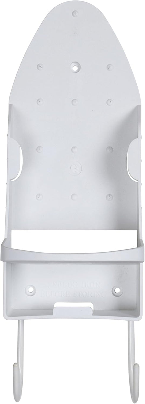 Iron Board Laundry Room Organization and Storage with Hooks, White