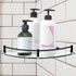 6MM (1 Glass Corner Shower Caddy, Rustproof Corner Shelves Wall Mounted, Clear Bathroom Shower Shelf with Thick