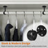 Ceiling Curtain Rod Brackets, Heavy Duty 1-1/4 Inch Black Holders for Wall Closet Rods, 4 Pack
