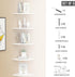 Set 5 of Pieces Corner Mounting Shelf with White, Wood Floating Wall Mounted Storage Shelf for Living Room, Bathroom