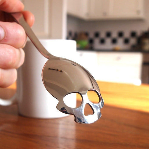Suck UK Tea Stainless Steel Mini Spoons, Kitchen Accessories for Spooky Gothic Skull Decor