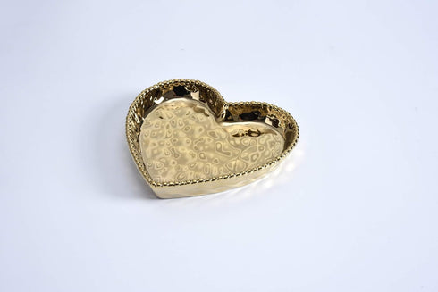 Pampa Bay Love is in the Air Medium Heart Dish, Gold