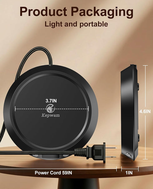 50W 3 Settings 2-9 Kepwam Coffee Mug Warmer - Electric Coffee Warmer for Desk Temp & Timer Smart Cup Warmer for Desk