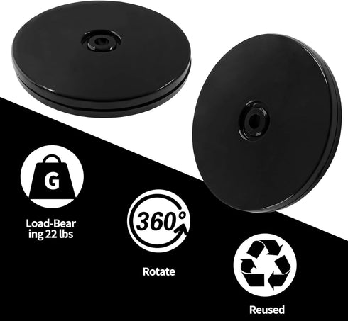 Bivethoi 2 Pack Mini Turntable Organizer, Black Rotating Tray, Acrylic Ball Bearing Plate for Kitchen, Spice Rack, TV