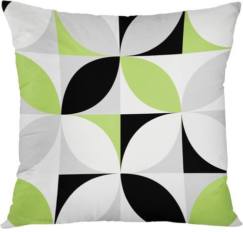 ArtSocket Set of 4 Decorative Throw Pillow Covers, Green Black Lime Mosaic Pattern, 18x18 Inches Square Pillowcases
