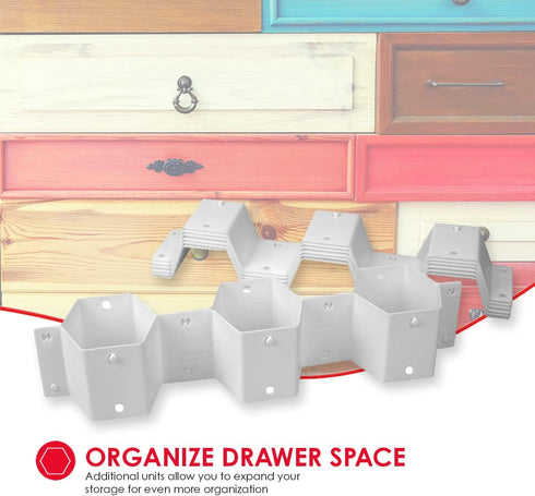 Home Basics Drawer Divider Organizer 8PCS DIY Plastic Grid Honeycomb Drawer Dividers - Customizable Storage Solution