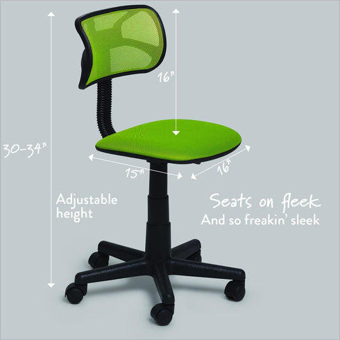 Urban Lifestyle Neon Swivel Mesh Desk Chair, 21D x 21W x 33H in