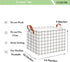 CLOCOR Rectangular Storage Basket, Collapsible Waterproof Coating Storage Bin with Handles, Cute Pattern (white checks)