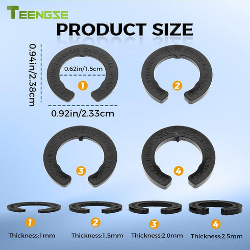 DA99-04158A Hinge Shim Kit, Refrigerator Door Height Adjustment Shim Kits, 4 Different Thickness Refrigerator Door Shim Replacement for DA60-00314C,3282540,PS6448337 DA99-04158A,AP5668209