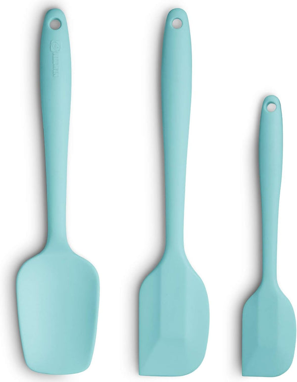 Silicone Spatula Set, 3-Piece High Heat-Resistant Ergonomic Handle Non-stick Rubber Spatulas with Stainless Steel Core,