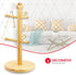 Home Basics Bamboo Mug Tree, Holds Up to 6 Coffee Cups, Free Standing Circular Base for Kitchen Countertop, Beige