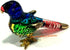 Handmade Mini Blown Glass 2" Parrot Blue Bird - Fantasy Collectible Figurine, Dollhouse Gift Ideas