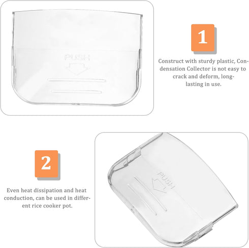 5pcs Clear Drinking Glasses, Plastic Rice Cooker Water Box, Transparency Condensation Collector Accessories