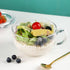 WHJY Small Glass Bowl, Microwave Safe Soup Bowl with Lid and Handle, Clear Oatmeal Bowl for Soup, 500ml/16oz