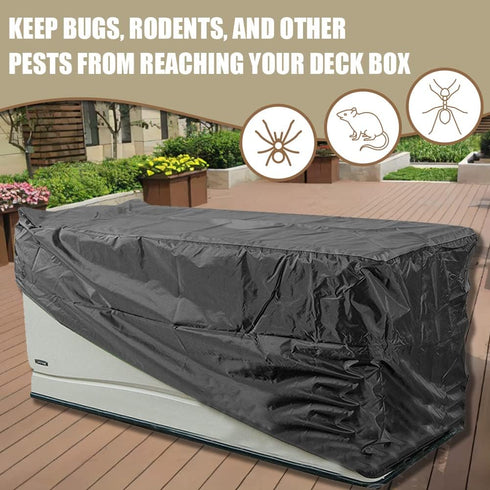 Gicov Deck Box Cover Waterproof Heavy Duty Patio Storage Box with Zipper Outdoor Ottoman Bench Cover Rectangular