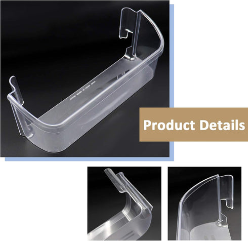 240323002 Refrigerator Door Bin Shelf for Frigidaire or Electrolux, Clear, Bottom 2 Shelves, Replaces PS429725