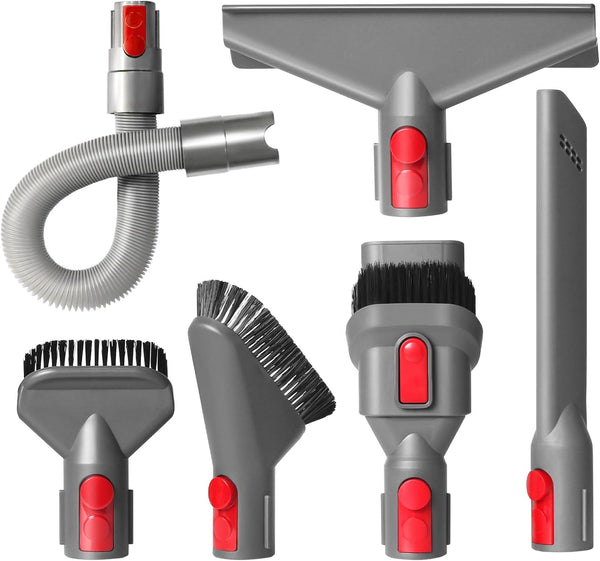 Home Cleaning Kit for Dyson V15 V11 V10 V7 V8, Flexible Hose, Mattress Tool, Stiff Brush, Soft Bristle Attachment