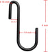 YourGift 20 Pack Heavy Duty S Hooks - 4 Inch Black S Shaped Hooks for Kitchen, Bathroom, Bedroom