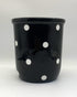 Modern Kitchen Utensil Holder, Polka Dots Black Utensil Crock, Kitchen Storage Decor