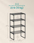 4-Tier 5-10 11.8 16.7 28.2 Inches, ULSA004B01 SONGMICS Shoe Rack, Shoe Organizer, Metal Storage Shelf, Upright