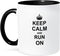 3dRose Keep Calm and Run on Mug | 11 oz, Black