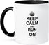 3dRose Keep Calm and Run on Mug | 11 oz, Black