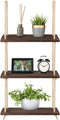 Mkono Hanging Shelves 3 Tier Rustic Wood Floating Wall Shelves Photo Plant