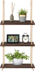 Mkono Hanging Shelves 3 Tier Rustic Wood Floating Wall Shelves Photo Plant