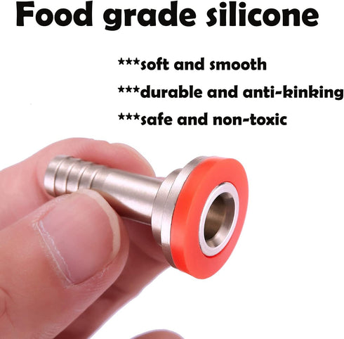 2PCS Keg Coupler Barb Connector, Stainless Steel 304 Beer Kegerator Sankey Couplers, Hex Nut 5/8"G Thread