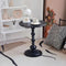 Side Table - 13.8" Round Small Accent Table with Metal Base, Multifunctional