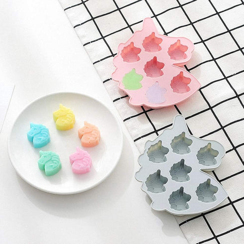 2-Pack Silicone Molds Set for Making Unicorn Head Small Soap Chocolate Candy Gummy Baking Cake Jello Jelly Wax Crayon