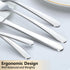Pleafind 60-Pcs Premium Stainless Steel Silverware Set, Service for 12, Mirror Polished Forks, Spoons, Knives,