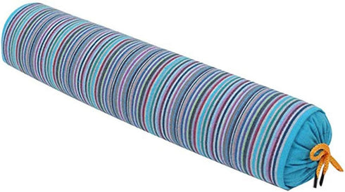 Levoberg Round Buckwheat Hull Pillow, Neck Roll Pillow with Removable Cotton Cover for Sleeping