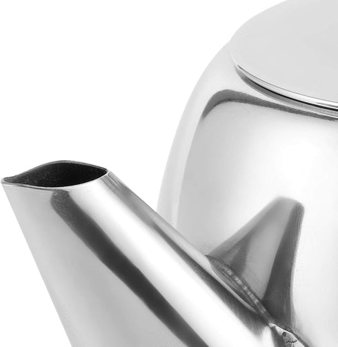 Stainless Steel Teapot, Round Coffee Tea Pot Water Kettle for Kitchen, Hotel, Restaurant, Conference Room (Silver)