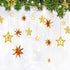 Decor365 Gold Star Garland, Glittery Gold Party Supplies for Baby Shower, Birthday, Christmas