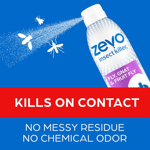 Zevo Flying Insect Killer - Fly, Gnat & Fruit Fly Aerosol Spray, 2 Pack