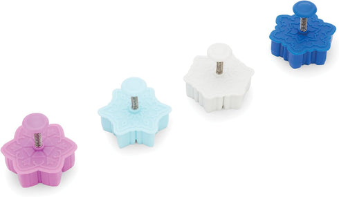 Fox Run Assorted Winter Snowflake Pastry/Cookie/Pie/Fondant Stamper and Cutters 2", Set of 4, Multi-Color