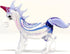 Unicorn Tiny Miniature Figurines - Hand Blown Glass Art Fantasy Animals Collectible Gift Home Décor (Blue Pink)