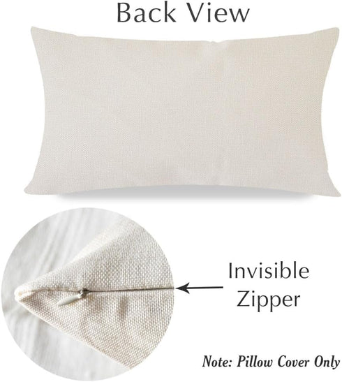 Pandicorn Farmhouse Pillow Covers 12x20, Set of 2 Rustic Decorative Lumbar Pillow Covers for Living Room Bedroom