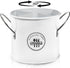 Vintage Farmhouse Utensil Holder, 4 Compartment Metal Cutlery Caddy with Removable Divider, White