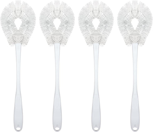 LOLA Toilet Bowl Brush w/Curved Head, 4 Pack, Coated Wire, Durable Poly